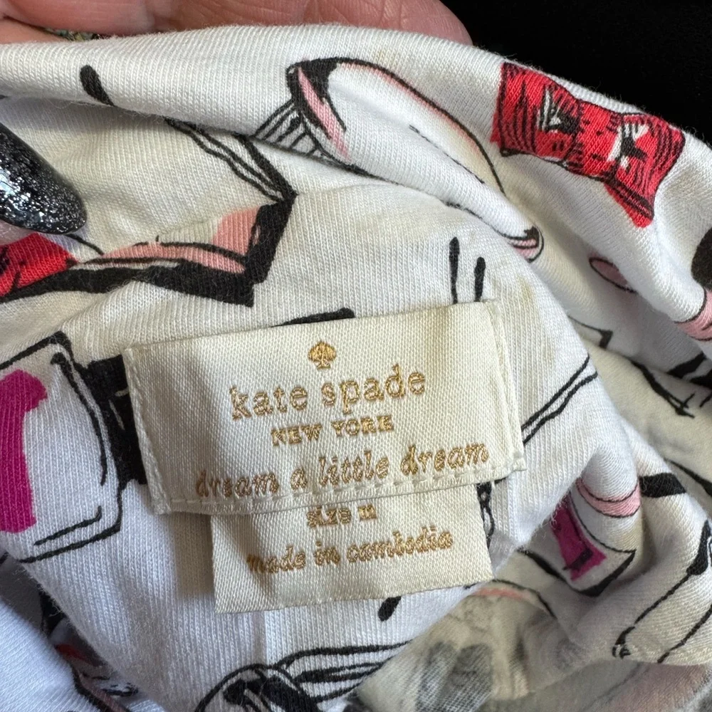 Kate Spade Dream A Little Dream Makeup Pajama Top Size M‎